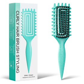 Weldilgit front view of green brush showing shape and compact portability