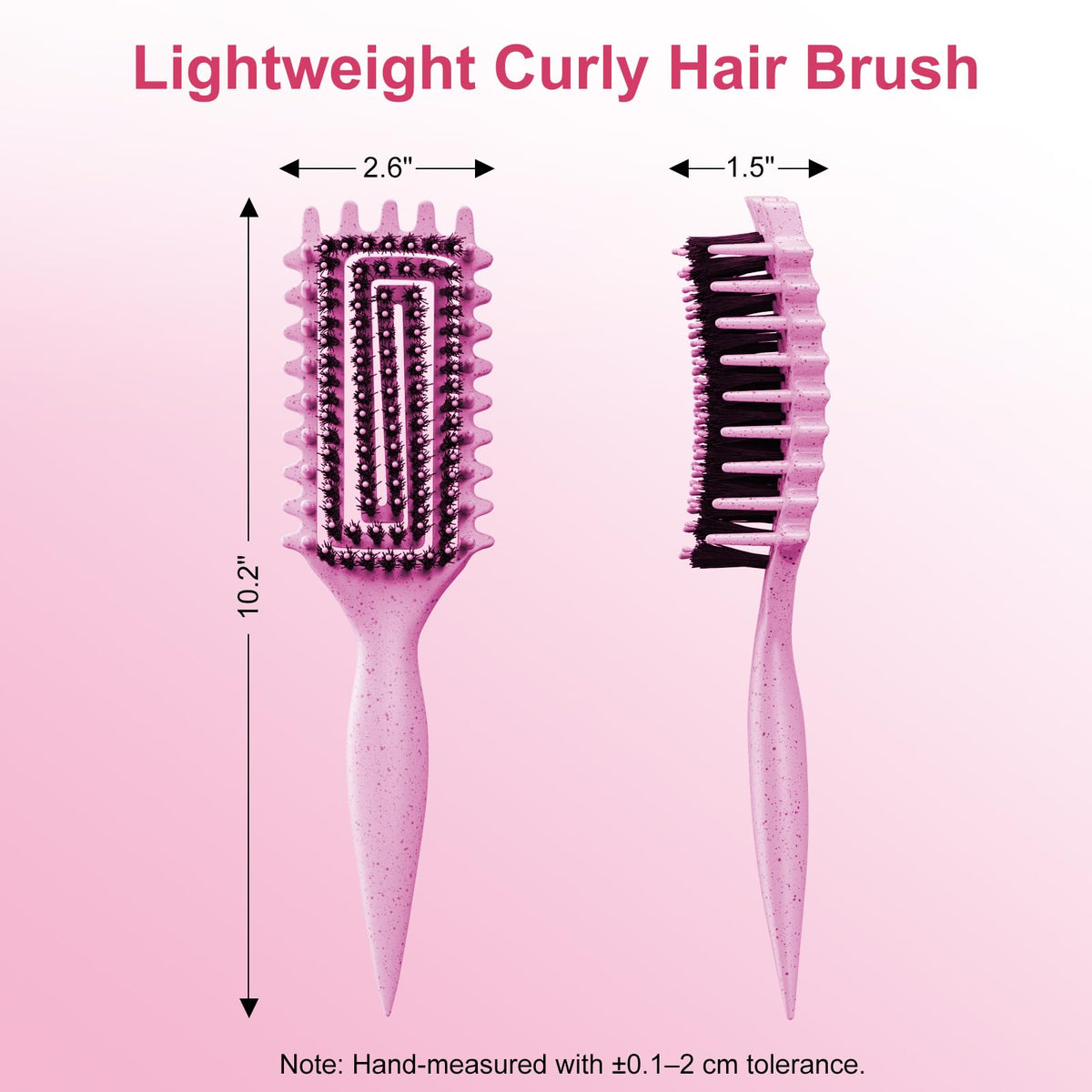Weldilgit brush used on wet hair distributing product for even curl clumps