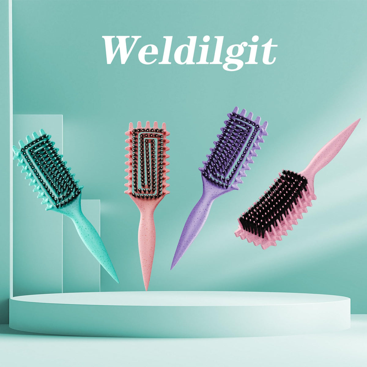Weldilgit brush inside gym bag perfect for on-the-go curl touchups
