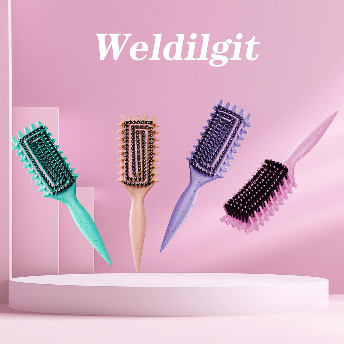 Weldilgit next to travel items illustrating lightweight, packable curl tool