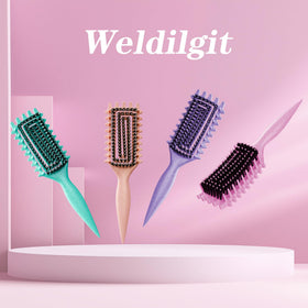 Weldilgit next to travel items illustrating lightweight, packable curl tool
