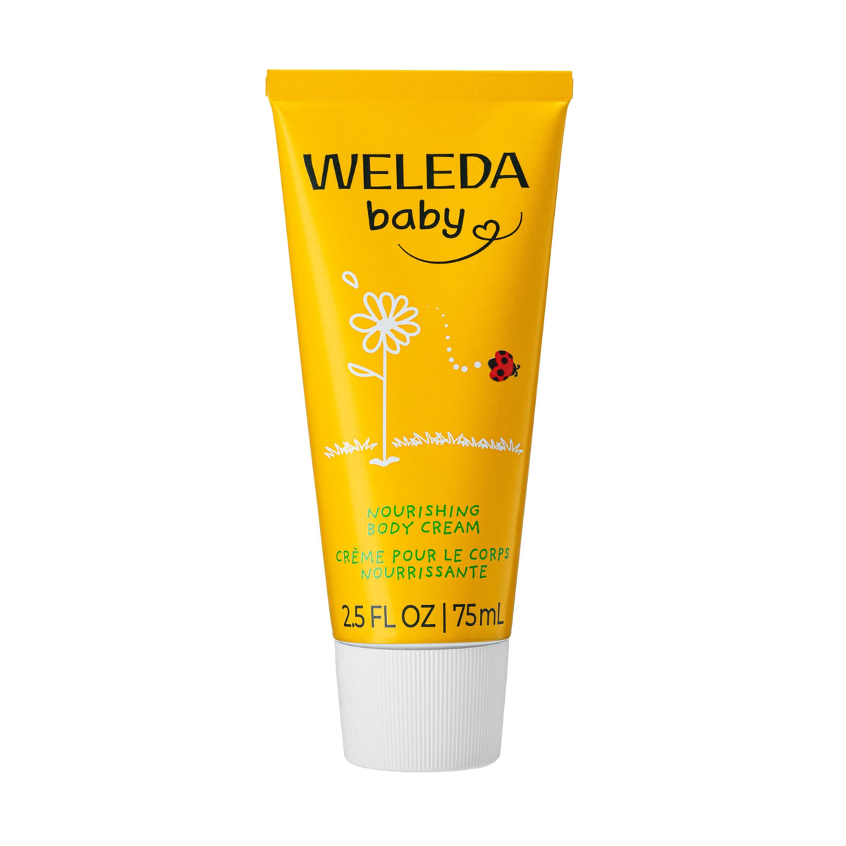 Weleda front packaging showing tube and branding, highlights natural care