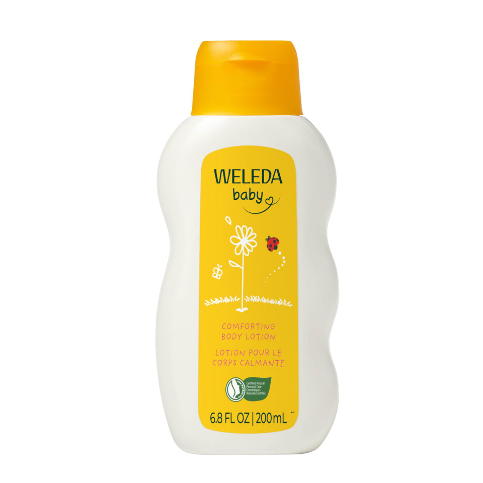 Weleda bottle front view showing label and size, gentle hydration benefit