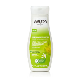 Weleda citrus hydrating body lotion front view showing label and size — refreshing benefit