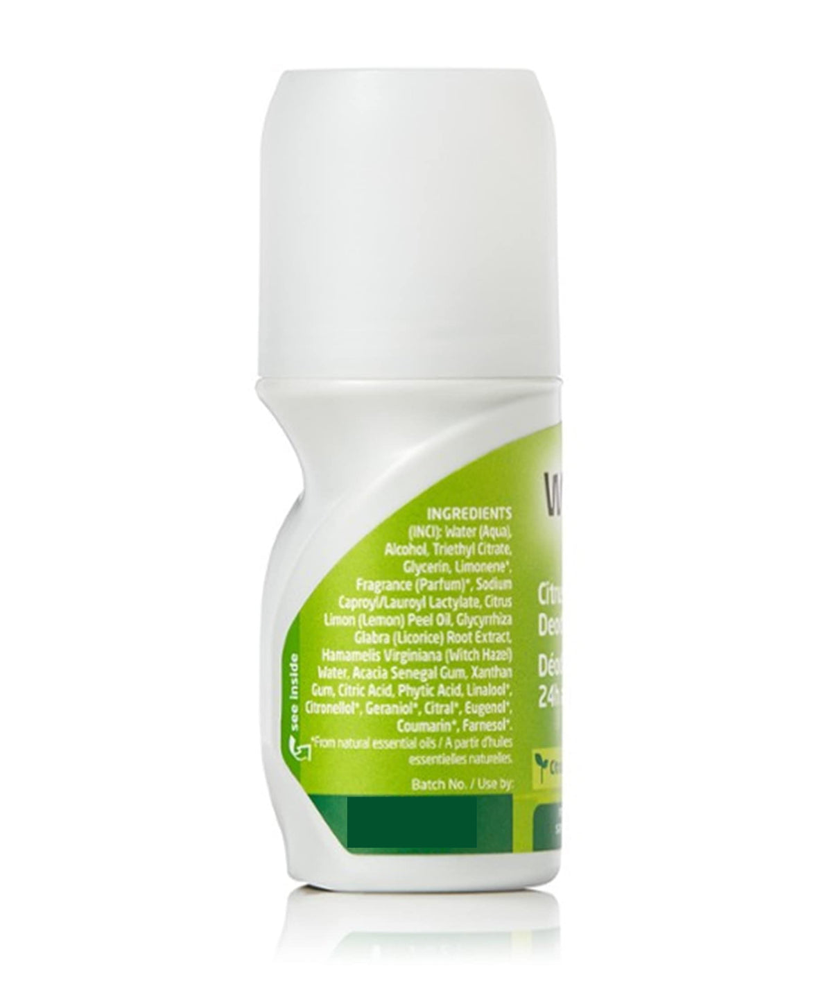 Weleda citrus roll-on texture close-up illustrating smooth application and lightweight finish