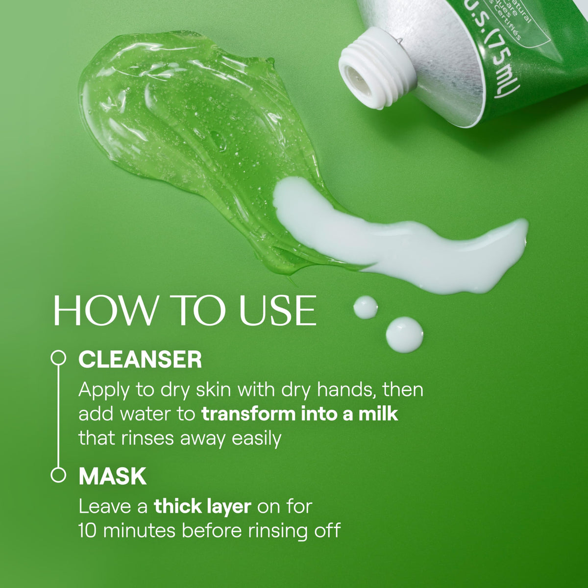 Hand holding Weleda cleanser showing application and gentle removal