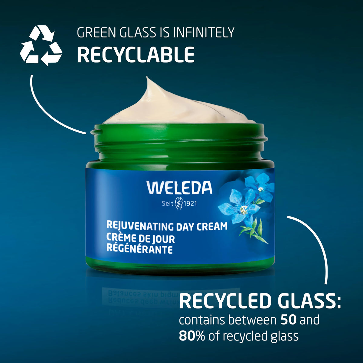 Hand applying Weleda night cream to face illustrating easy absorption and softness