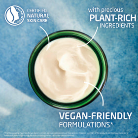 Weleda night cream with blue gentian root demonstrating soothing plant-based care