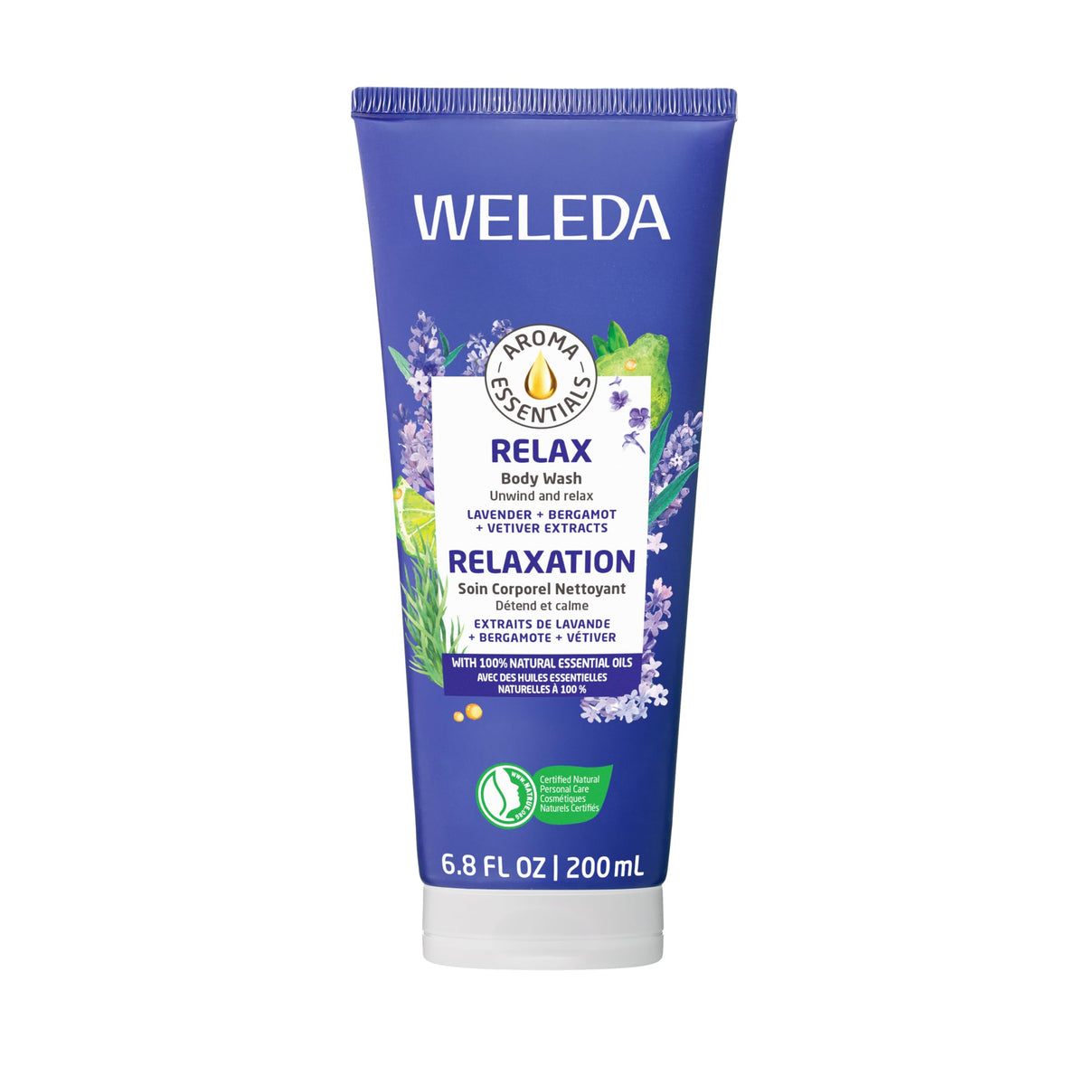 Weleda Relax bottle front view showing label and calming scent