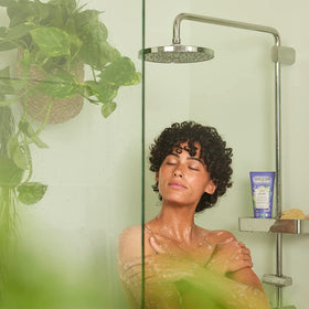 Creamy lather from Weleda Relax body wash demonstrating gentle foam