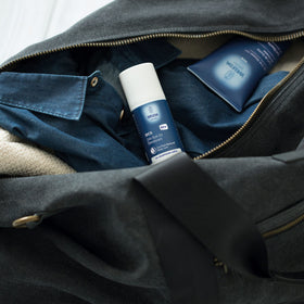 Weleda roll-on size comparison with everyday items showing portable 1.7 fl oz benefit