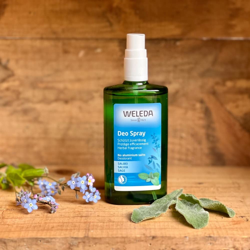 Weleda sage deodorant side label closeup highlighting ingredient transparency benefit