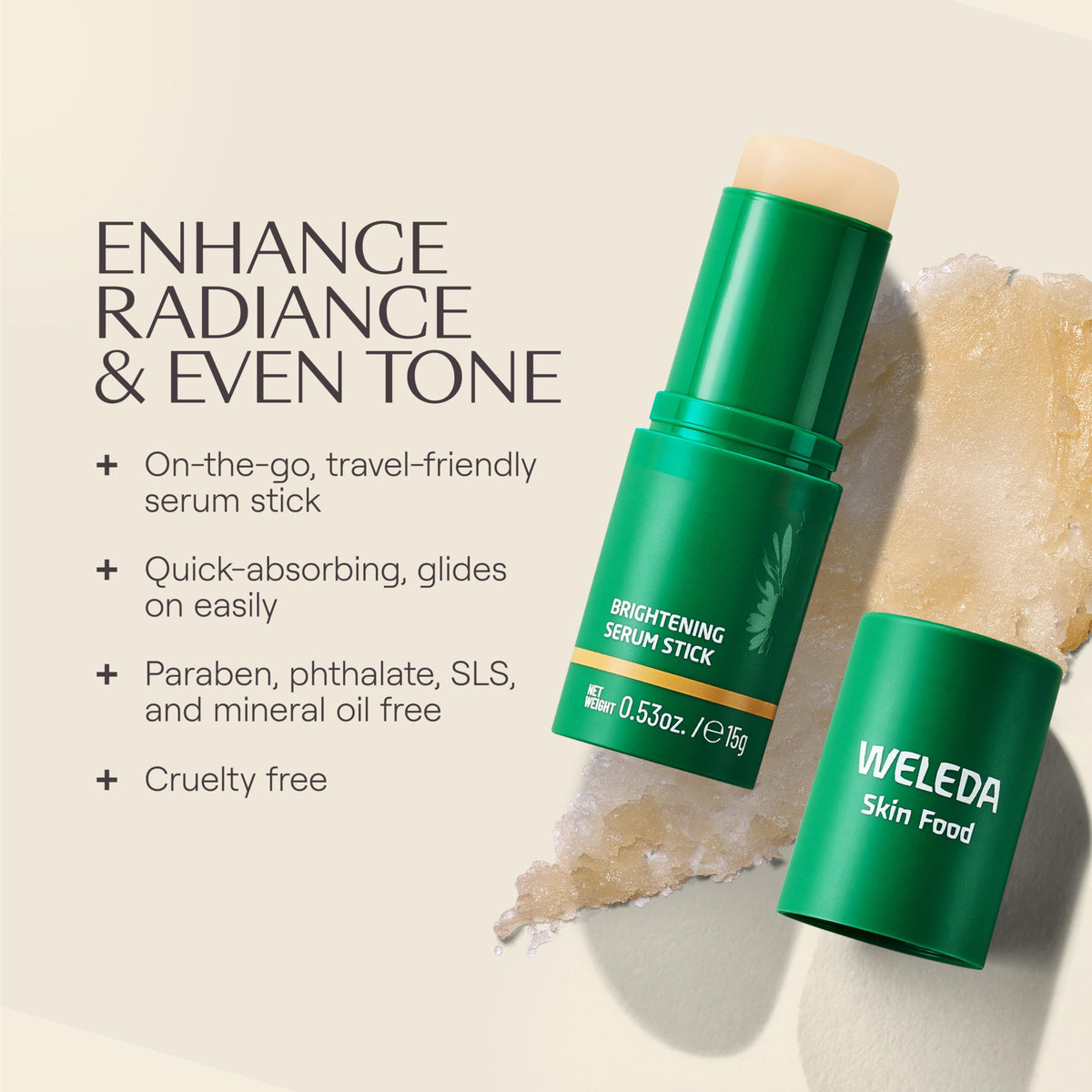 Weleda serum stick inside a handbag for on-the-go touch-ups and instant refresh