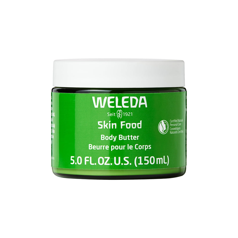 Weleda jar front view showing brand and sustainable glass packaging benefit