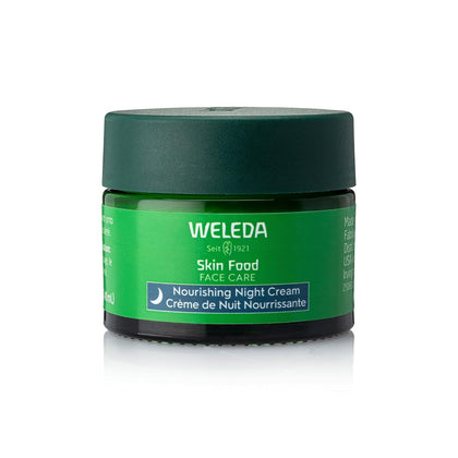 Weleda Skin Food Face jar front view showing label and natural branding benefit
