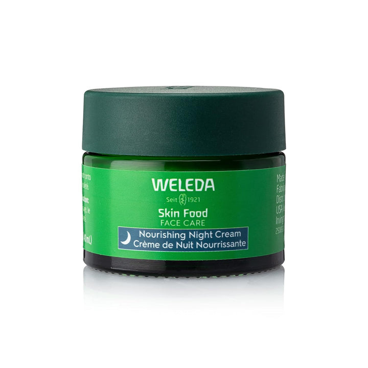 Weleda Skin Food Face jar front view showing label and natural branding benefit