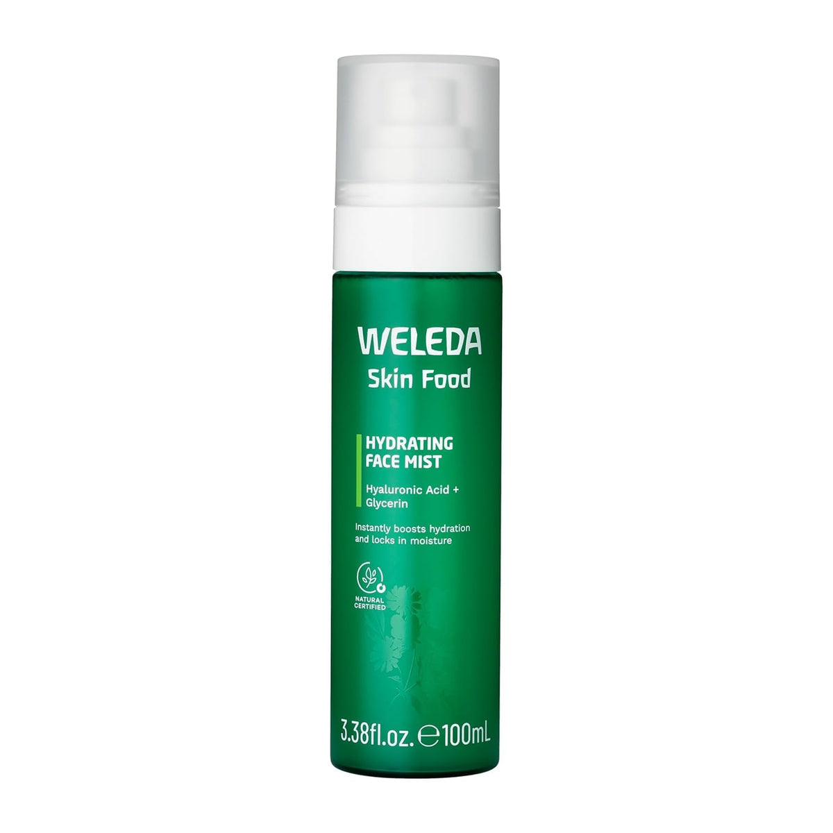 Weleda Skin Food facial mist front bottle showing clean design and quick hydration benefit