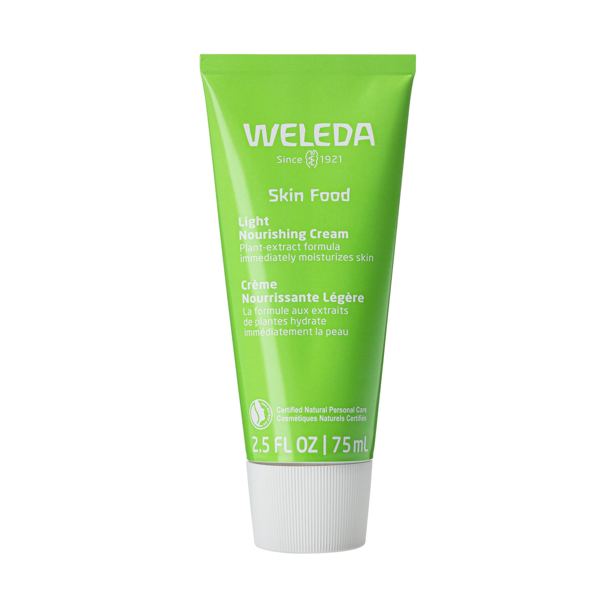 Weleda Skin Food Light front packaging showing compact travel-friendly tube and brand