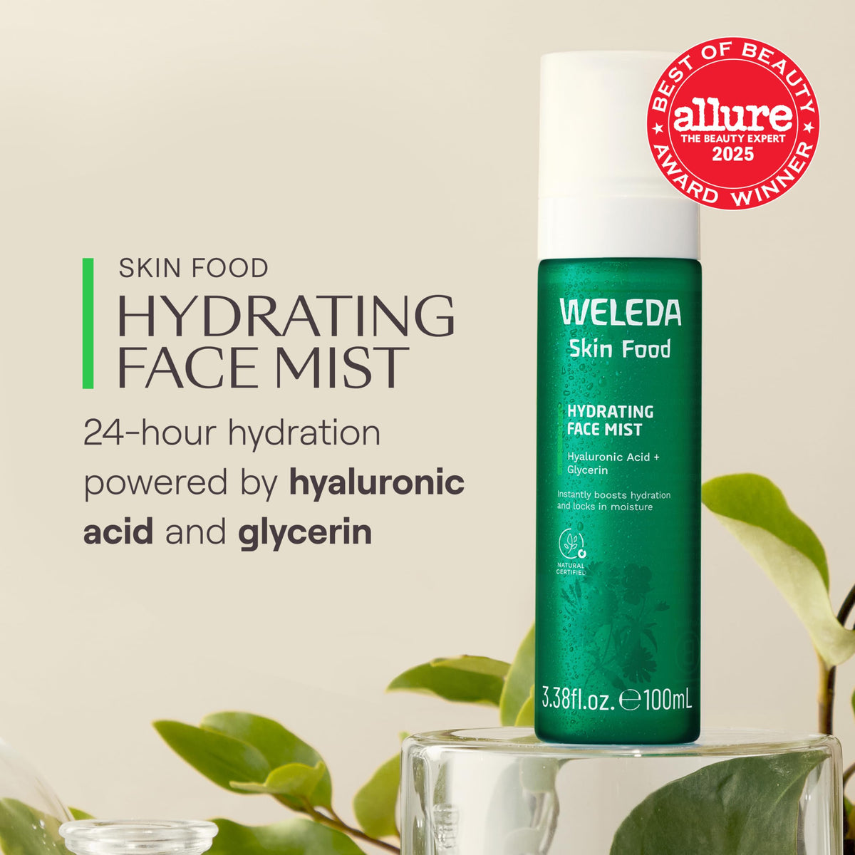 Weleda Skin Food mist spraying fine even veil for instant refresh and dewy finish