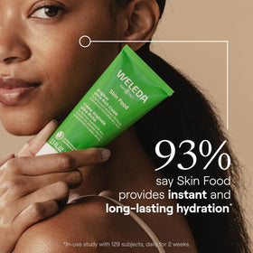 Weleda Skin Food open tube close-up showing rich texture and moisturizing cream