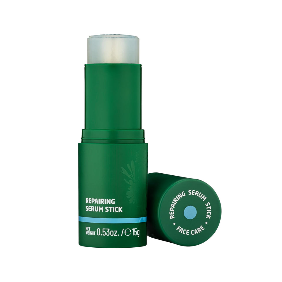 Weleda front packaging showing repair serum stick and brand benefits