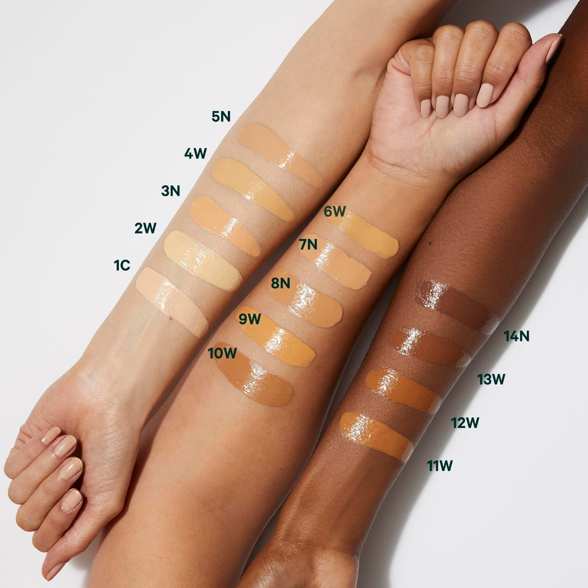 Well People swatch on arm demonstrating shade 5N coverage