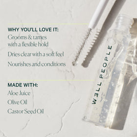 Well People clear gel texture swiped on hand showing lightweight feel