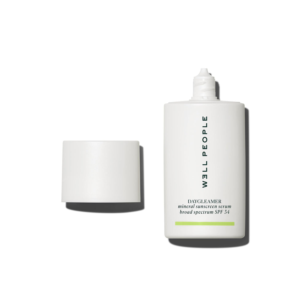 Well People Daygleamer front packaging shows compact bottle and SPF benefit