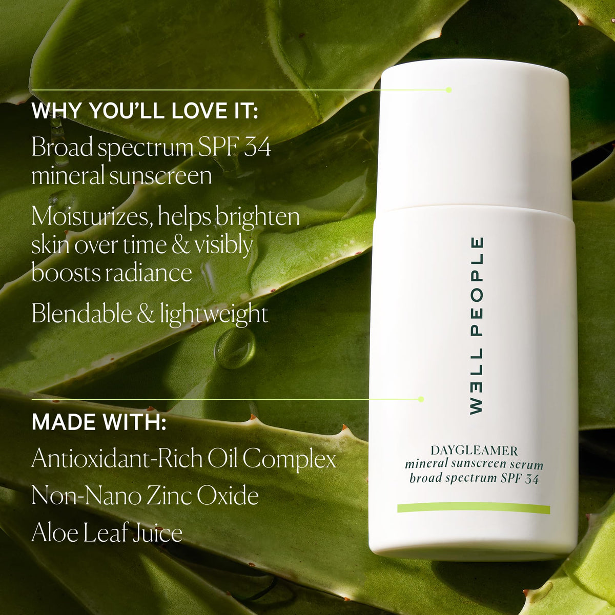 Well People Daygleamer texture close-up highlighting smooth, blendable finish