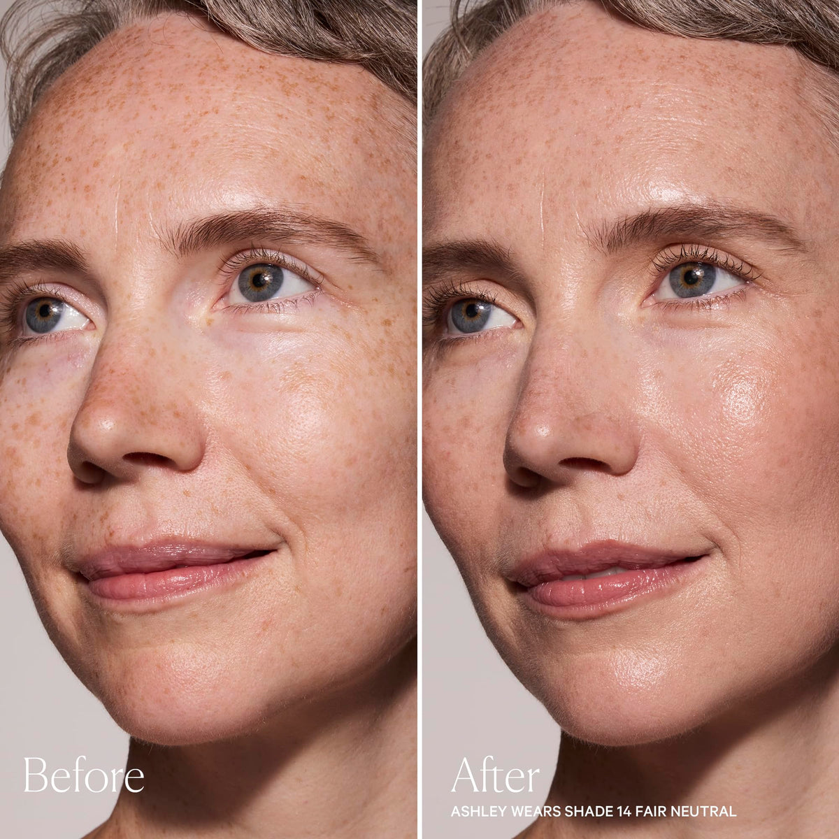 Well People stick being blended on cheek demonstrating buildable coverage and seamless blend