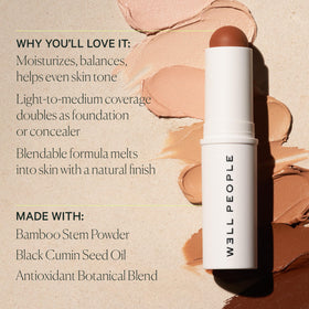 Well People under-eye application showing targeted concealing and brightening benefit