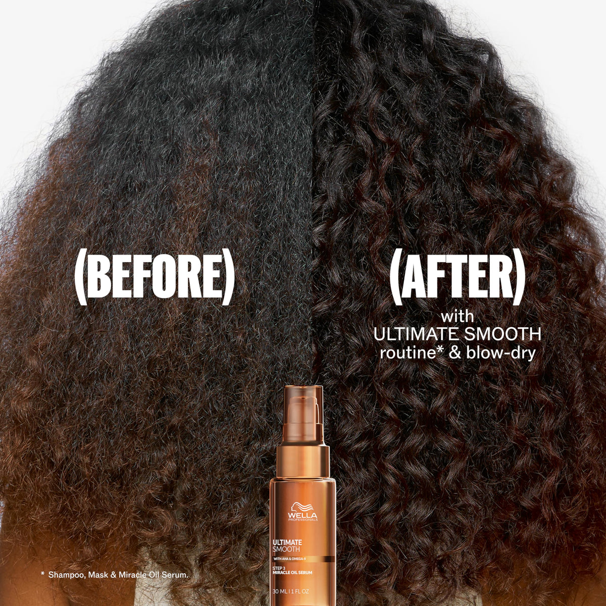 Wella Professionals application on damp hair demonstrating smoother styling and manageability
