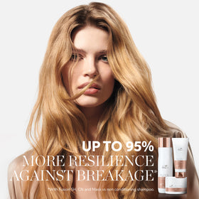 Wella Professionals lather close-up demonstrating rich foam that eases detangling and protects hair fiber