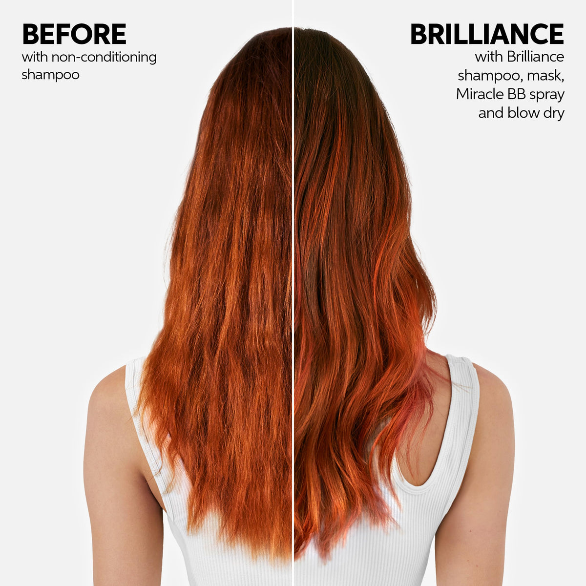 Wella Professionals conditioner being applied to hair demonstrating shine and manageability