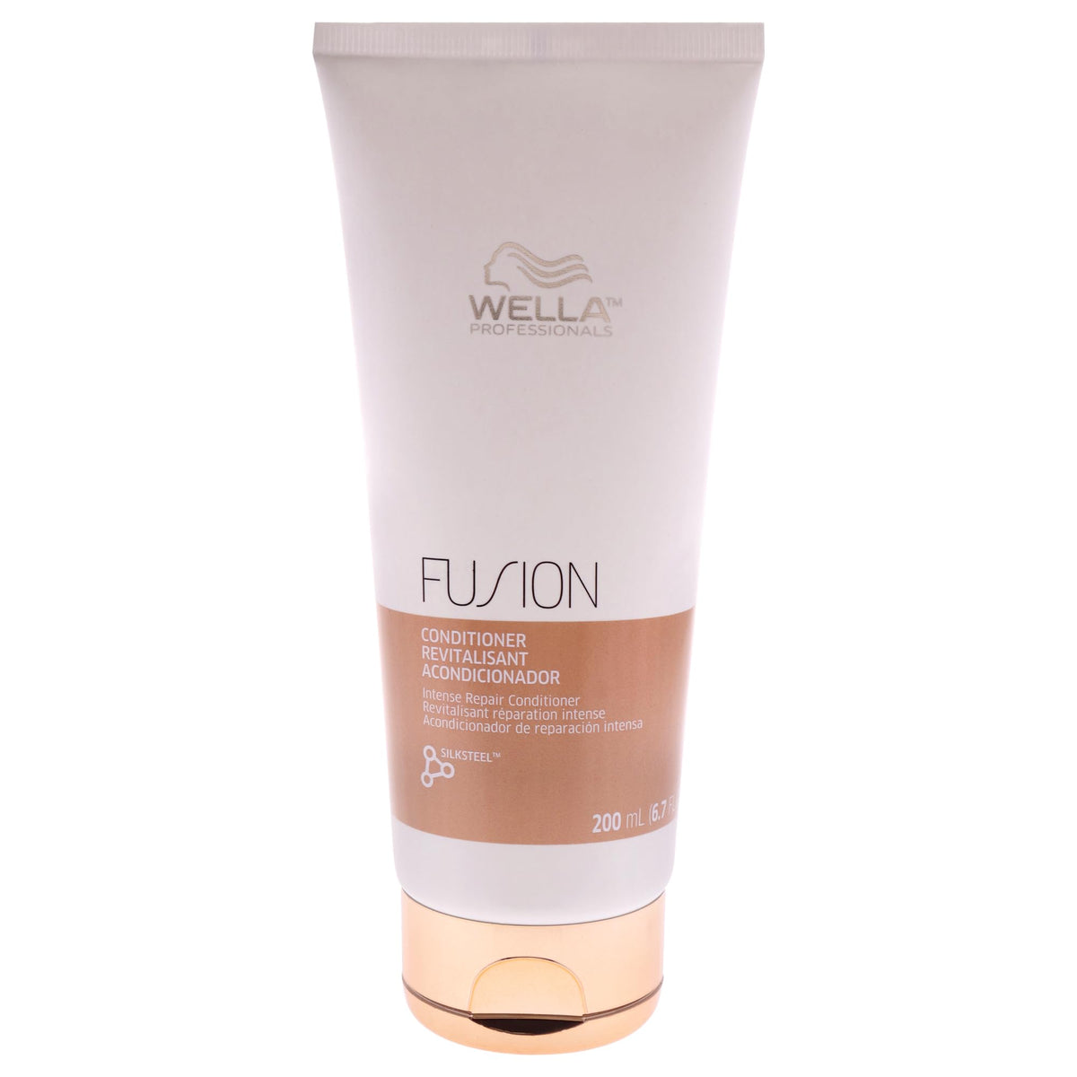 Wella Professionals bottle front view showing label and repair benefits