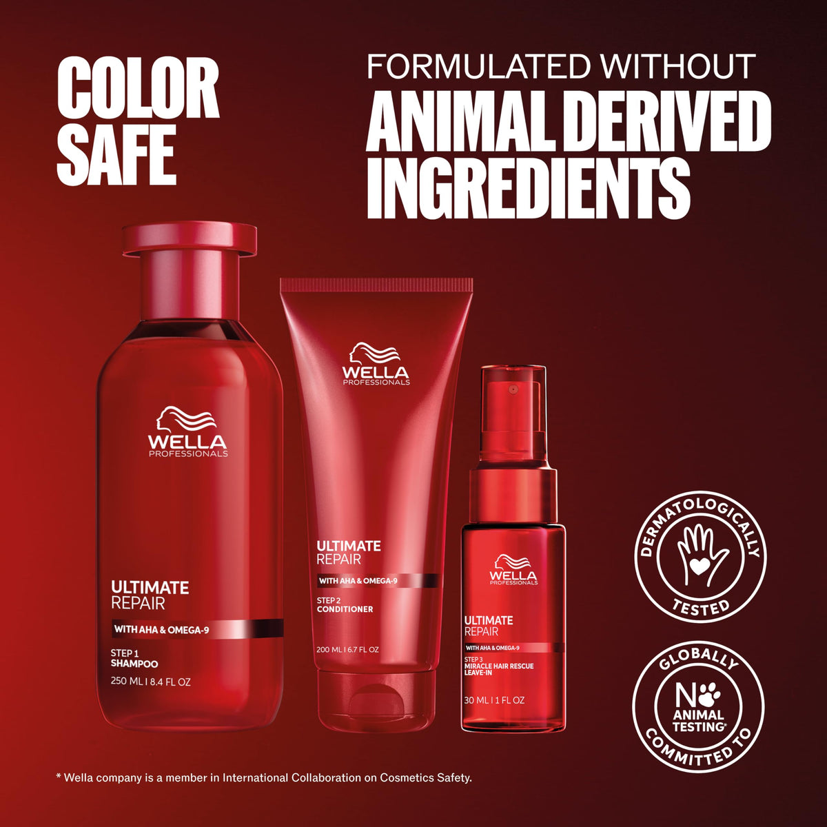 Wella Professionals applied to damp hair showing improved detangling benefit