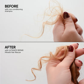 Wella Professionals ingredients label close-up showing AHA repair benefit
