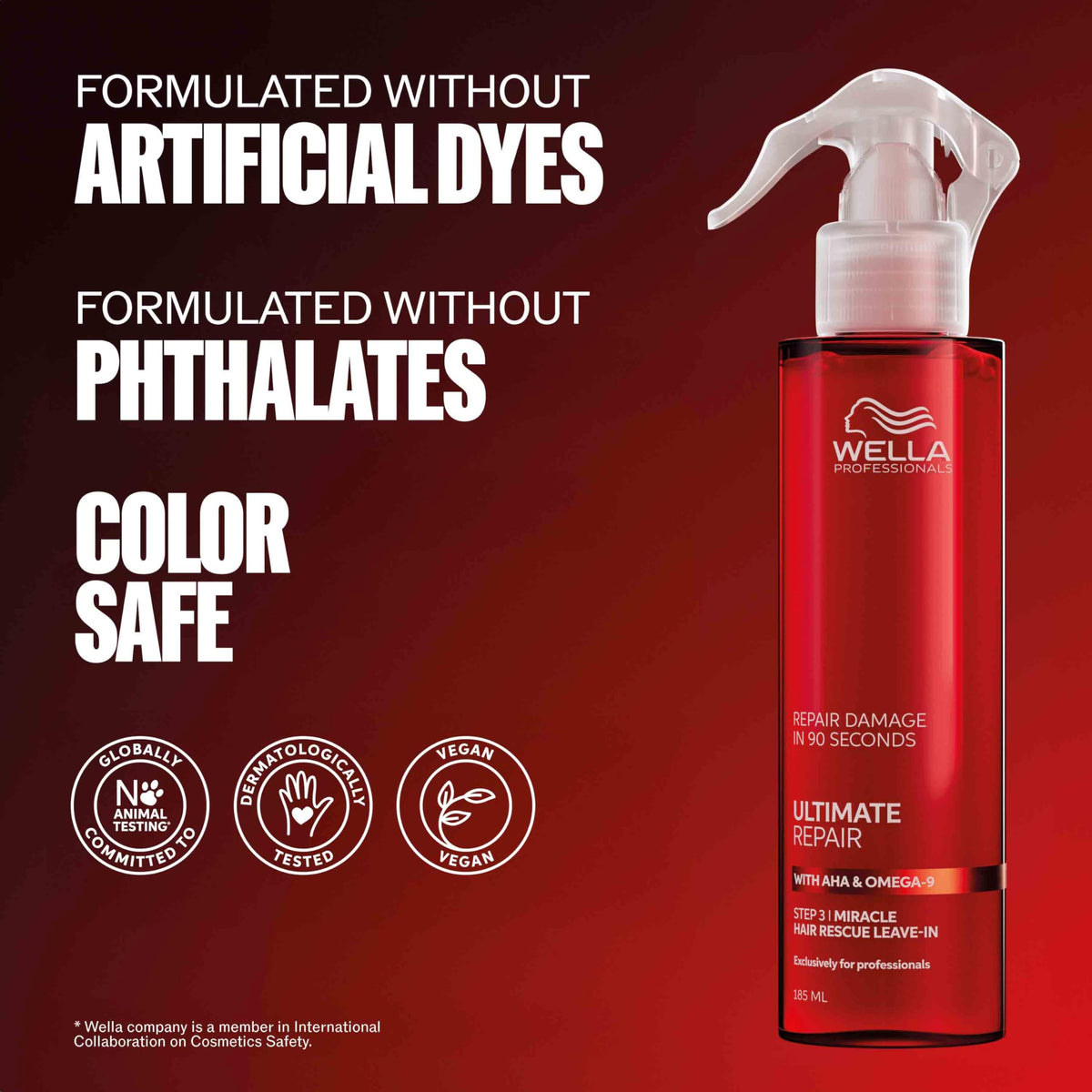 Wella Professionals label closeup showing instructions and ingredient focus
