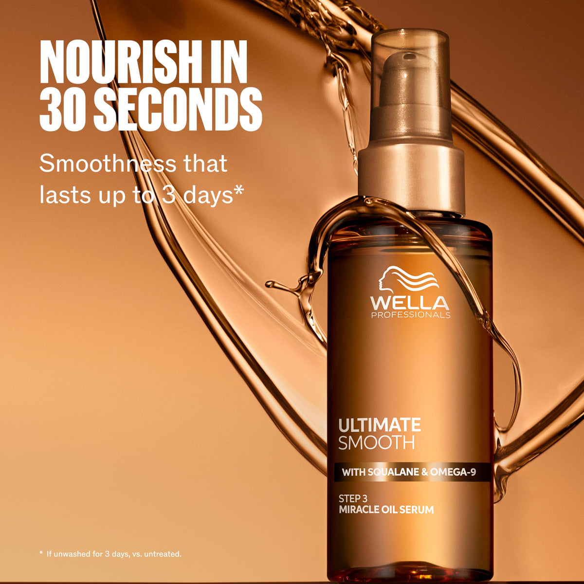 Wella Professionals closeup label showing squalane and omega-9 ingredients