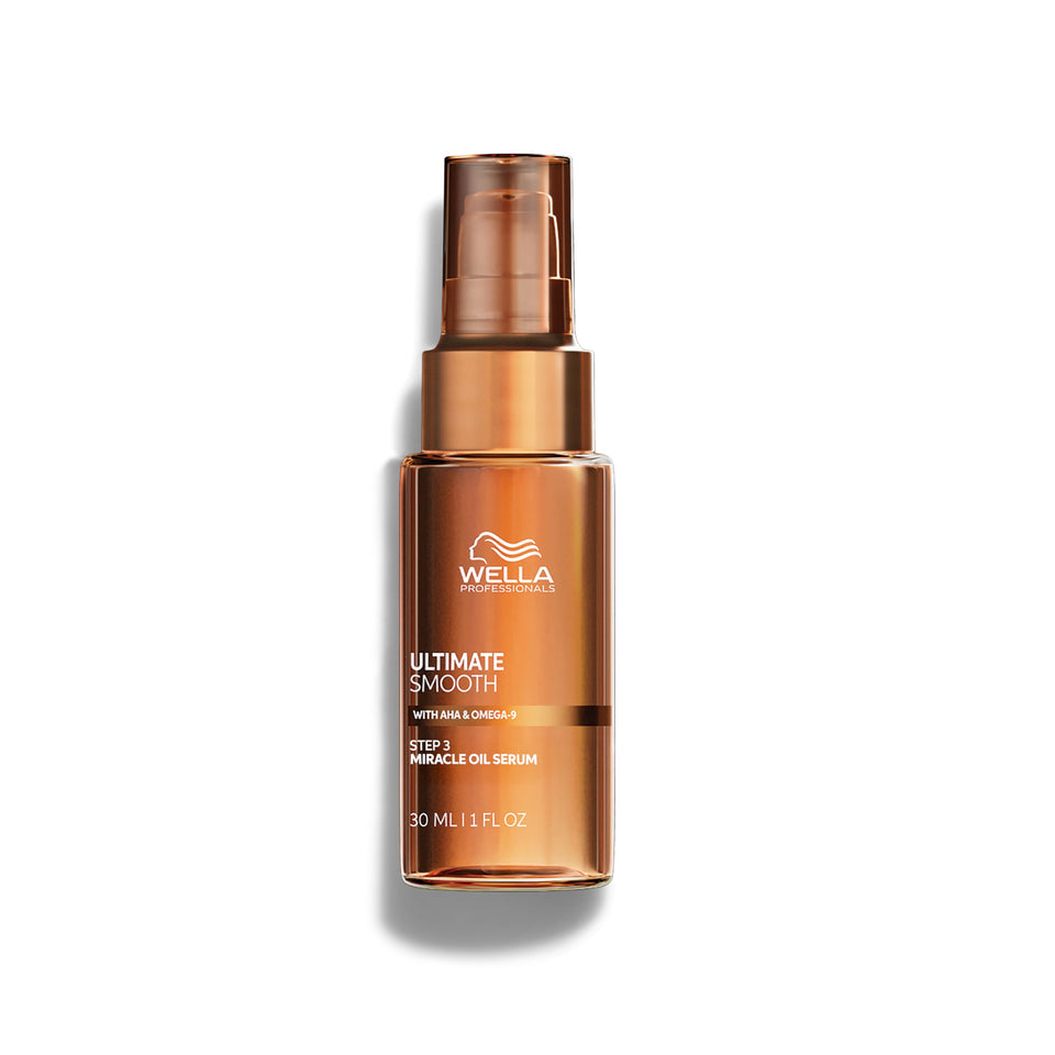 Wella Professionals bottle front packaging showing sleek design and brand benefit