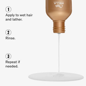 Wella Professionals shampoo staged in bathroom for salon-quality routine