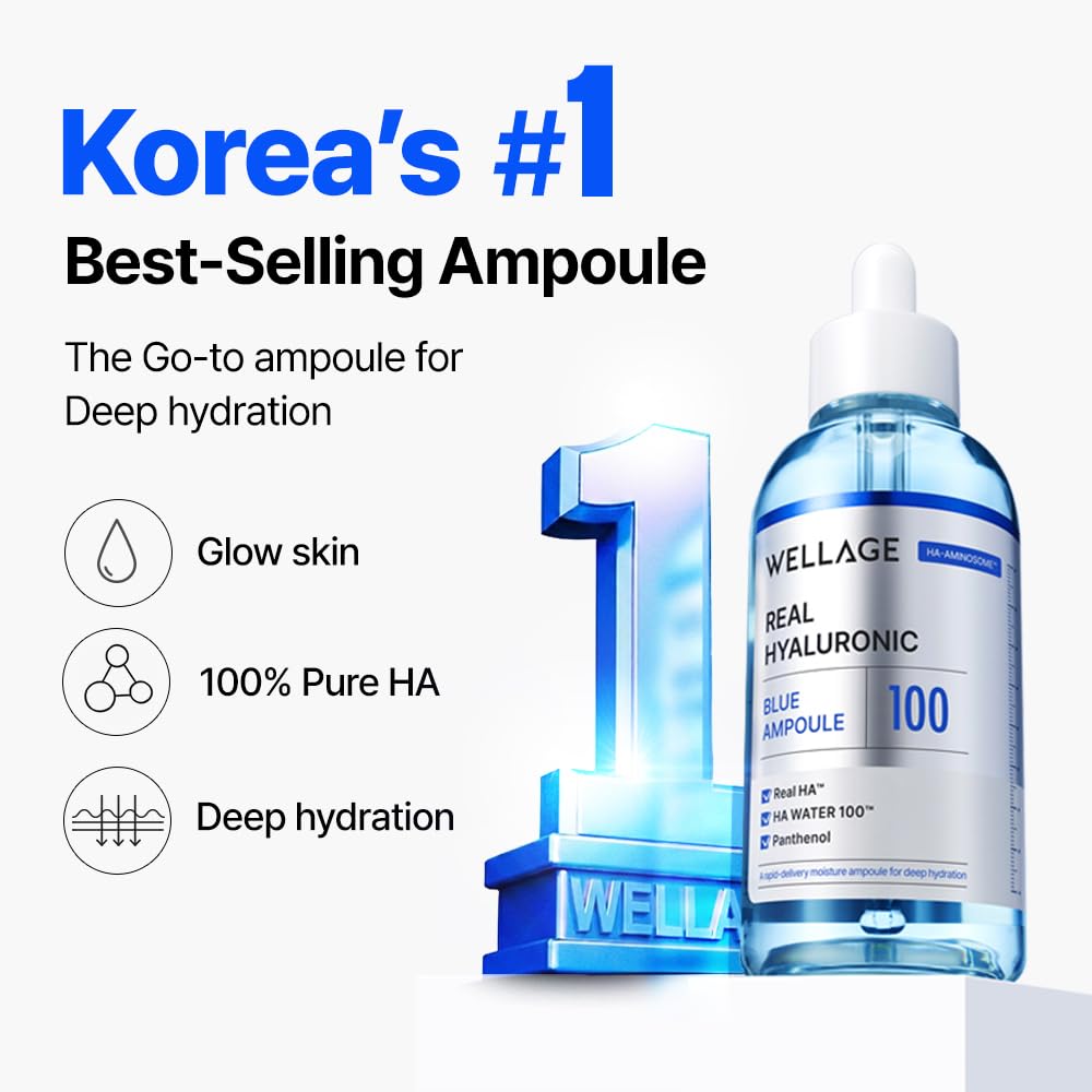 WELLAGE ampoule serum texture on dropper showing lightweight hydration feel