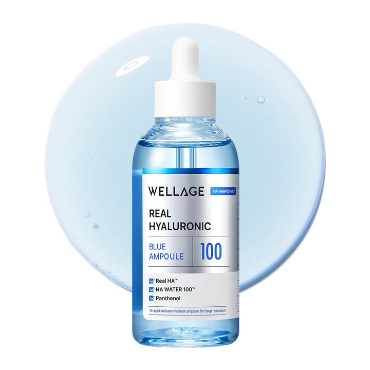 WELLAGE ampoule front view showing packaging and clear hydration benefit
