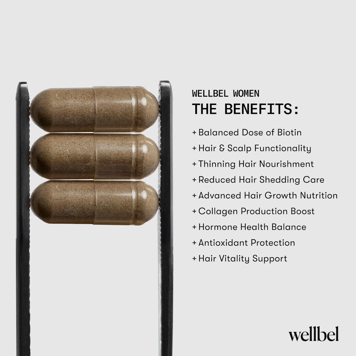 WELLBEL on bathroom counter with plants conveying daily routine benefit