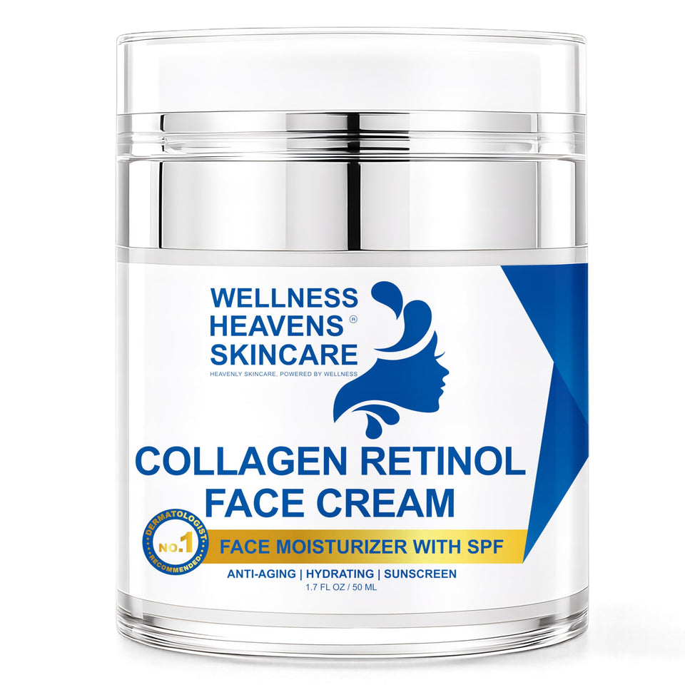 Wellness Heavens front packaging showing 50ml tube and SPF benefit