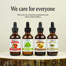 Well's Oil used on hair before and after showing reduced frizz and smoother look