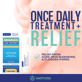 Model applying WELMATE gel at night illustrating simple evening skincare step