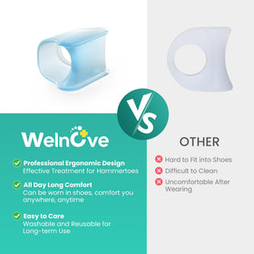 Welnove size comparison with ruler demonstrating compact design and appropriate toe fit