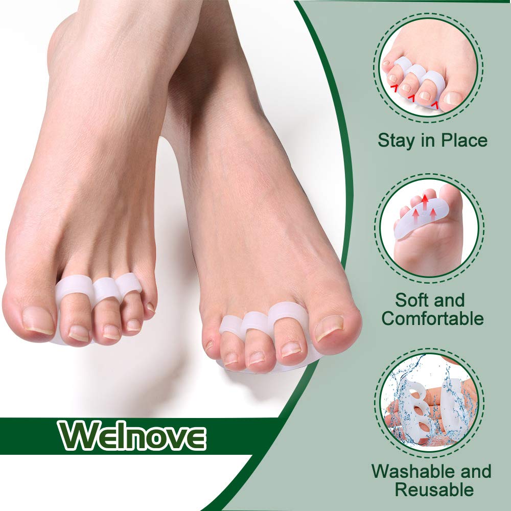 Welnove three-loop detail showing how loops cradle toes for gentle alignment