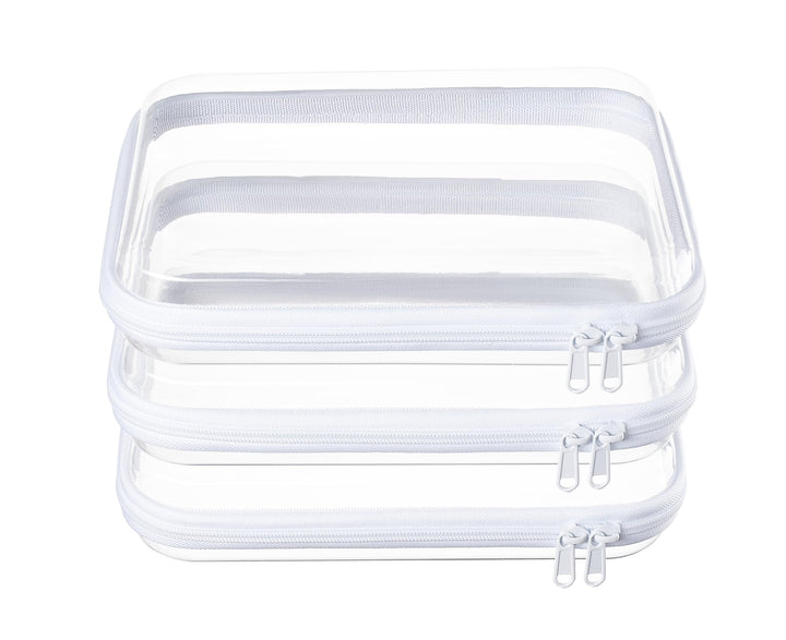 WELPIRT front view clear hard shell pouch showing visibility benefit